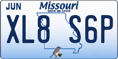 MO license plate XL8S6P