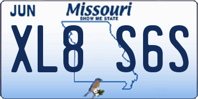 MO license plate XL8S6S