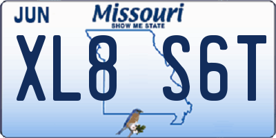 MO license plate XL8S6T