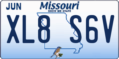 MO license plate XL8S6V