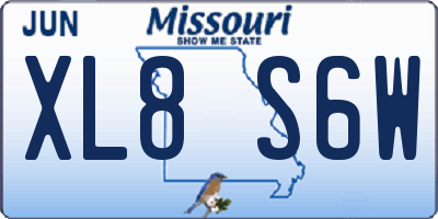 MO license plate XL8S6W