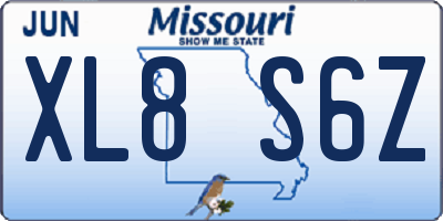 MO license plate XL8S6Z