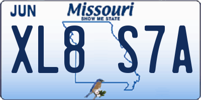 MO license plate XL8S7A