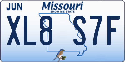 MO license plate XL8S7F