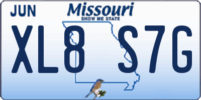 MO license plate XL8S7G