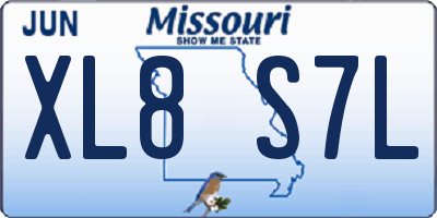 MO license plate XL8S7L