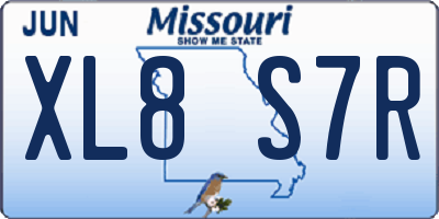 MO license plate XL8S7R