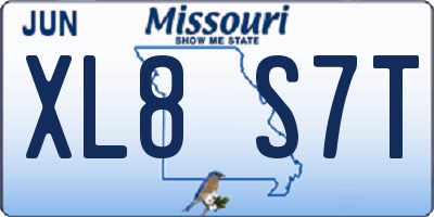 MO license plate XL8S7T
