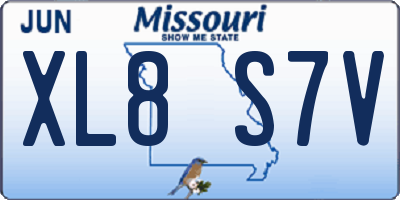 MO license plate XL8S7V