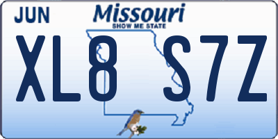 MO license plate XL8S7Z