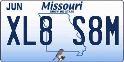 MO license plate XL8S8M