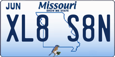 MO license plate XL8S8N