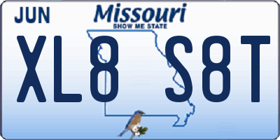 MO license plate XL8S8T
