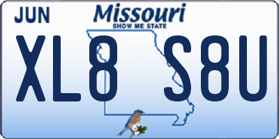 MO license plate XL8S8U