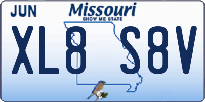 MO license plate XL8S8V