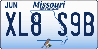 MO license plate XL8S9B