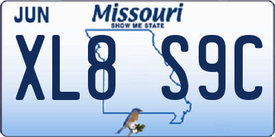 MO license plate XL8S9C