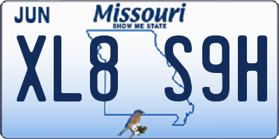 MO license plate XL8S9H