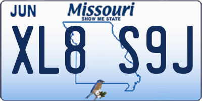 MO license plate XL8S9J