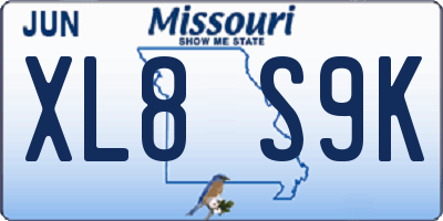 MO license plate XL8S9K