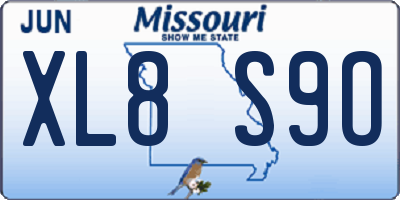 MO license plate XL8S9O