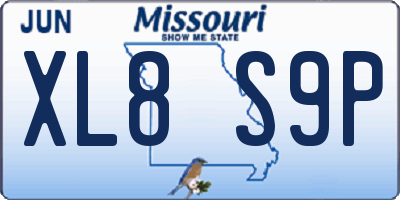 MO license plate XL8S9P