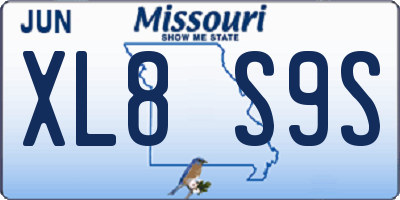 MO license plate XL8S9S