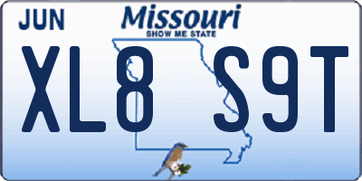 MO license plate XL8S9T