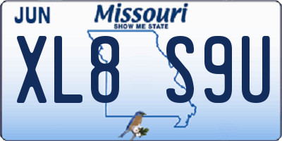 MO license plate XL8S9U