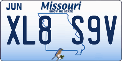 MO license plate XL8S9V