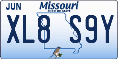 MO license plate XL8S9Y