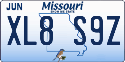 MO license plate XL8S9Z