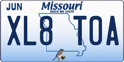 MO license plate XL8T0A