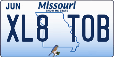 MO license plate XL8T0B