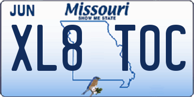 MO license plate XL8T0C