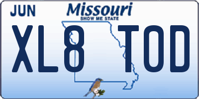 MO license plate XL8T0D