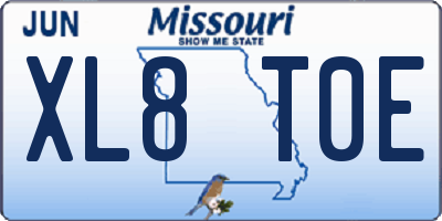 MO license plate XL8T0E