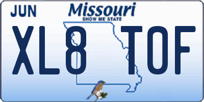 MO license plate XL8T0F