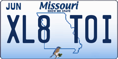 MO license plate XL8T0I