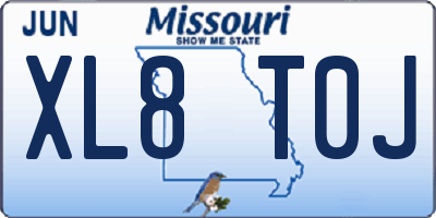 MO license plate XL8T0J