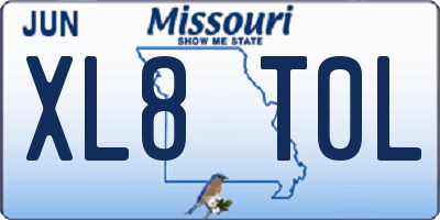 MO license plate XL8T0L