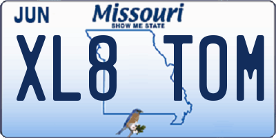MO license plate XL8T0M