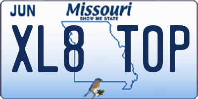 MO license plate XL8T0P