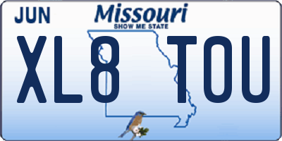 MO license plate XL8T0U