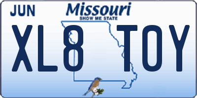MO license plate XL8T0Y