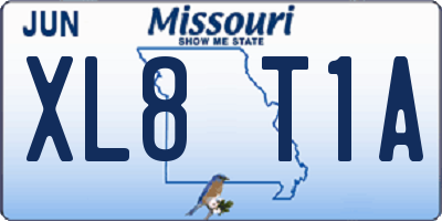MO license plate XL8T1A