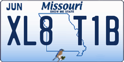 MO license plate XL8T1B