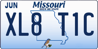 MO license plate XL8T1C