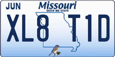 MO license plate XL8T1D