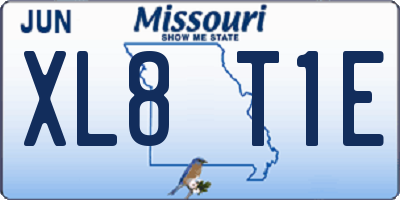 MO license plate XL8T1E